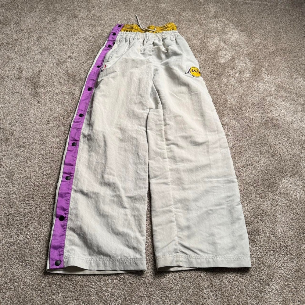 NIKE NBA LAKERS DOUBLE WAISTBAND BUTTON SNAP TRACK PANTS
